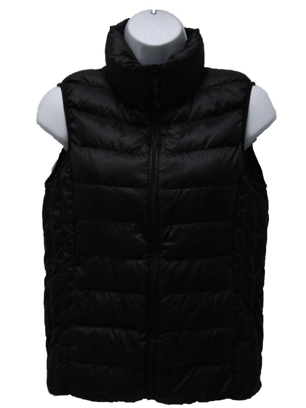 Uniqlo Women Packable Lightweight Full Zip Down Puffer Vest, XS, Black